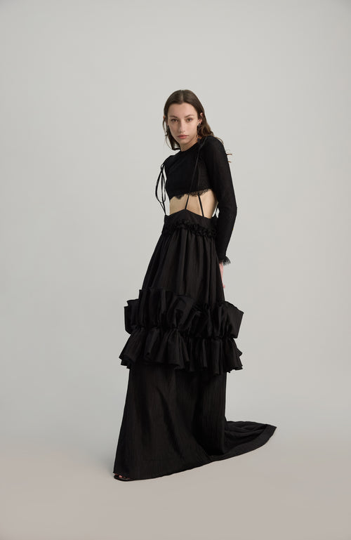 RUFFLE GOWN